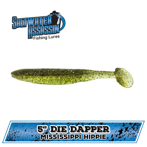 Bass Assassin Die Dapper Shad Tail Swimbait 5" Mississippi Hippie Qty 7 - FishAndSave