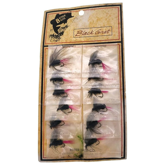 Better Baits Black Gnat Flies Card Of 12 - FishAndSave