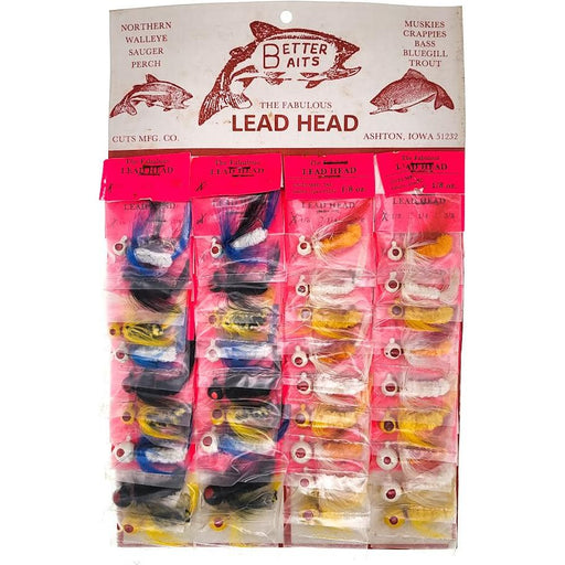 Better Baits Buckaroo The Fabulous Lead Head Card of 36 Variety Pack - FishAndSave