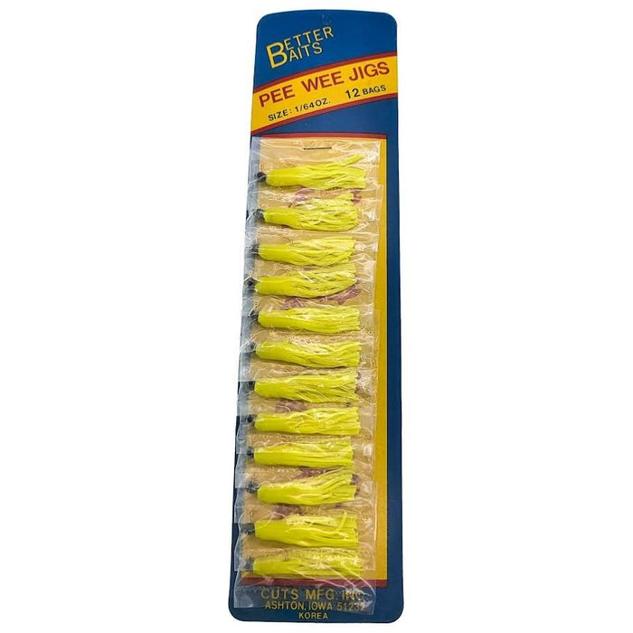 Better Baits Pee Wee Jigs 1/64 Oz Card Of 12 - FishAndSave