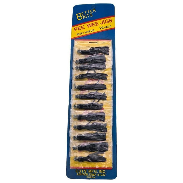 Better Baits Skirted Pee Wee Jig 1/32 Oz Card of 12 - FishAndSave