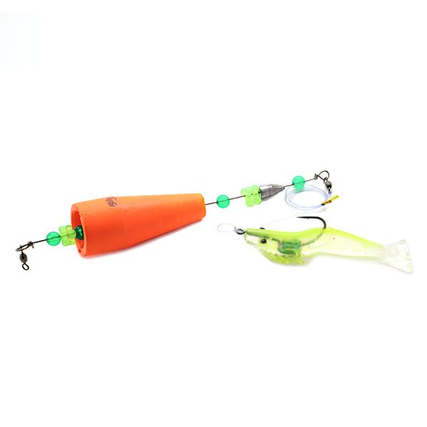 Billy Bay Low Country Lightning Rigged Poppin Cork 3" Shrimp Chartreuse - FishAndSave