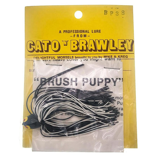 Cato "N" Brawley Crawling Jigs Brush Puppy 3/8 Oz Black/White - FishAndSave