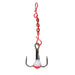 Clam Gaff Epoxy Chain Treble Hooks Sz 10 Red Chain, White/Red/White Qty 3 - FishAndSave