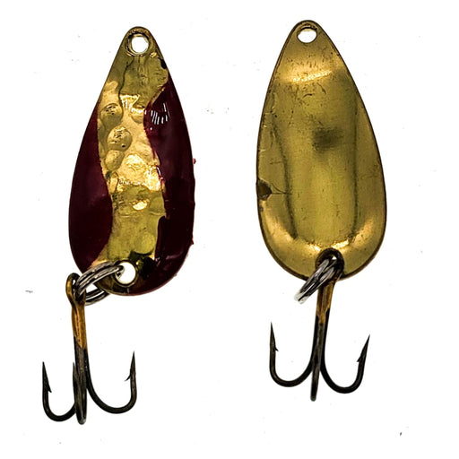 🎁 FAS Casting Spoons 1/8 Oz 2 - 1/8" Hammered Brass/Red (Bulk) (100% off) - FishAndSave