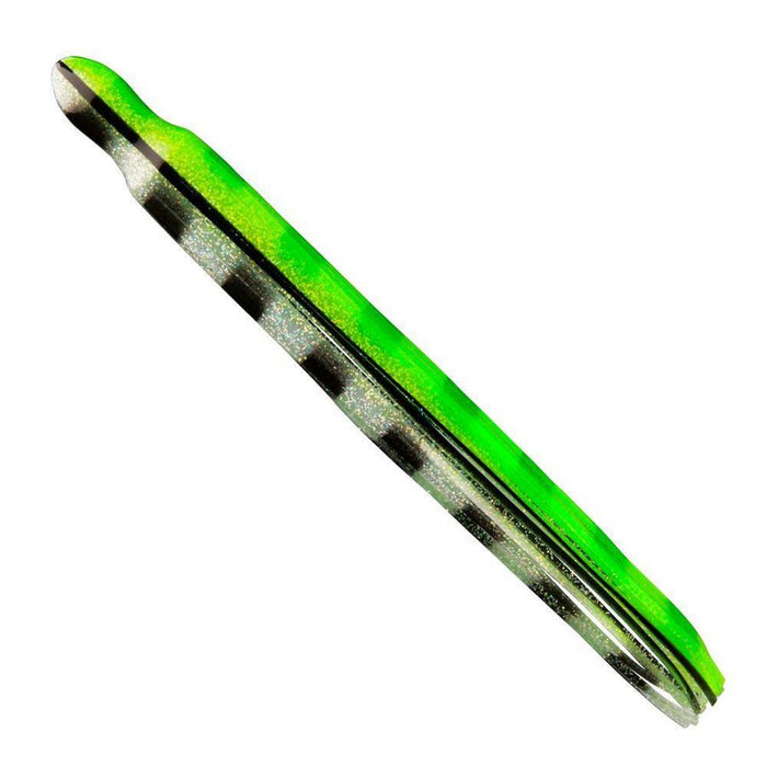Fathom Octopus Trolling Skirt 1 - 1/4" x 13 Chartreuse & Clear with Black Bars & Vein - FishAndSave