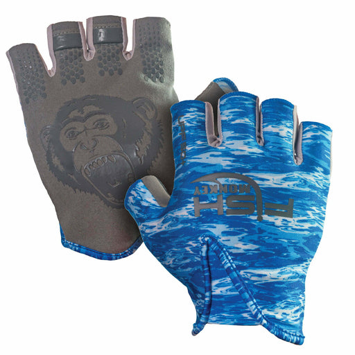 Fish Monkey Stubby Guide Glove Blue Water Camo - FishAndSave