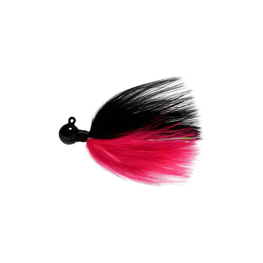 Hawken Fire Flies Marabou Flash Jig 1/4 Oz Black & Pink with Red Micro Light Stick - FishAndSave