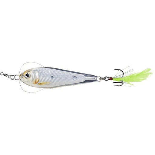 LiveTarget Flutter Shad Jigging Spoon 2" 1/2 Oz Glow/Pearl Qty 1 - FishAndSave