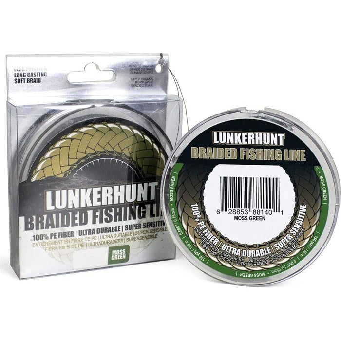 Lunkerhunt Braided Fishing Line 150 Yds 50Lb Moss Green - FishAndSave