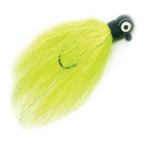 Mack's Lure Rock Dancer Bucktail Jig 3/8 Oz Black Head/Chartreuse Body - FishAndSave