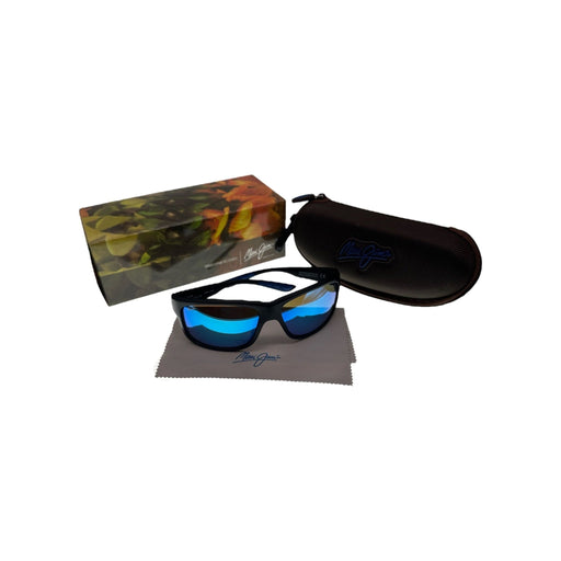 Maui Jim Southern Cross Polarized Wrap Sunglasses Limited Edition Man U. Blue Lens - FishAndSave