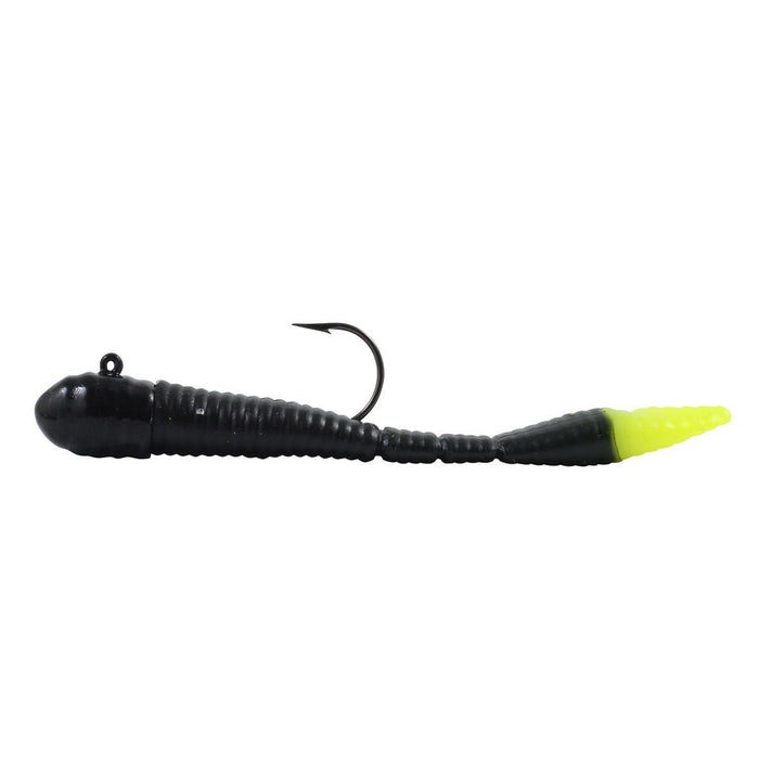 Northland Tackle Rigged Mimic Minnow Limber Leech 1/16 Oz Qty 2 Black Chartreuse - FishAndSave