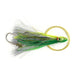 P - Line Rigged Squid W/ Tinsel Insert 4.5" Green/Yellow Black Dots Qty 1 - FishAndSave