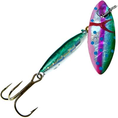 Panther Martin 2 WillowStrike Holograph Willow Leaf Spinner 1/16 Oz Spotted Blue - FishAndSave