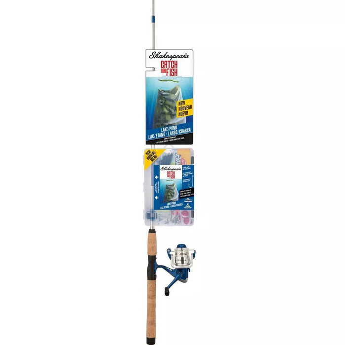 Shakespeare CMF2LAKEPOND Catch More Fish Lake and Pond Spin Combo, Tackle Box/Tackle. 6' 2pc med - FishAndSave