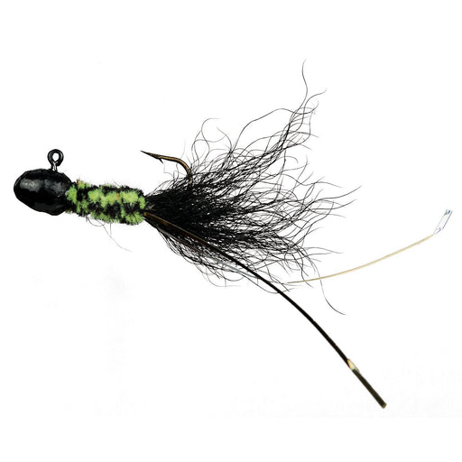 Slater's Jigs Double Trouble Jigs 1/32 Oz Black/Green Card of 12 - FishAndSave