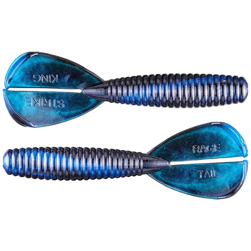 Strike King Rage Magnum Menace Grub 4" Qty 7 Black Blue Swirl - FishAndSave