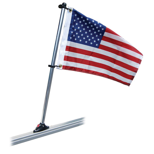 Taylor Made 24" Pontoon Rail Pole And Flag 12 X 18 USA Flag - FishAndSave