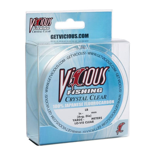Vicious Fishing Crystal Clear Fluorocarbon 200 Yds Lo - Vis Clear - FishAndSave