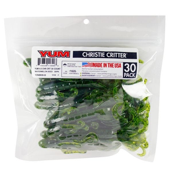 Yum Christie Critter 4.5" Qty 30 Watermelon Seed - FishAndSave