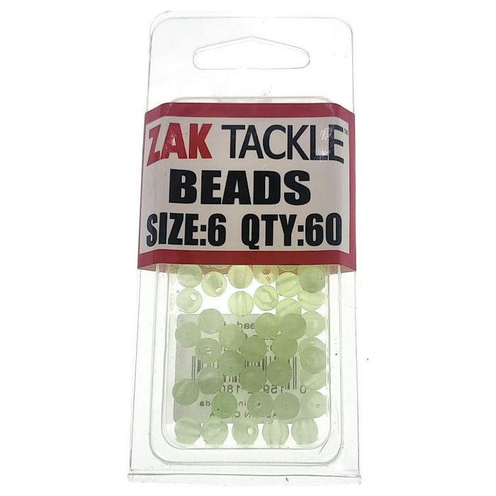 Zak Tackle Beads Sz 6 Qty 60 Glow - FishAndSave