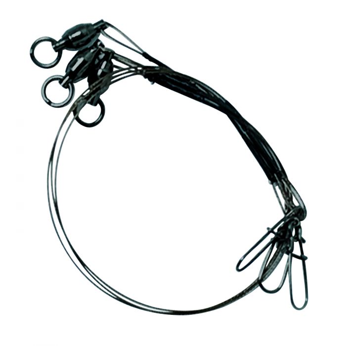 Eagle Claw lazer Sharp Steel Leader With Ball Bearing Swivel And Dual Snap 6" Qty 3 - FishAndSave