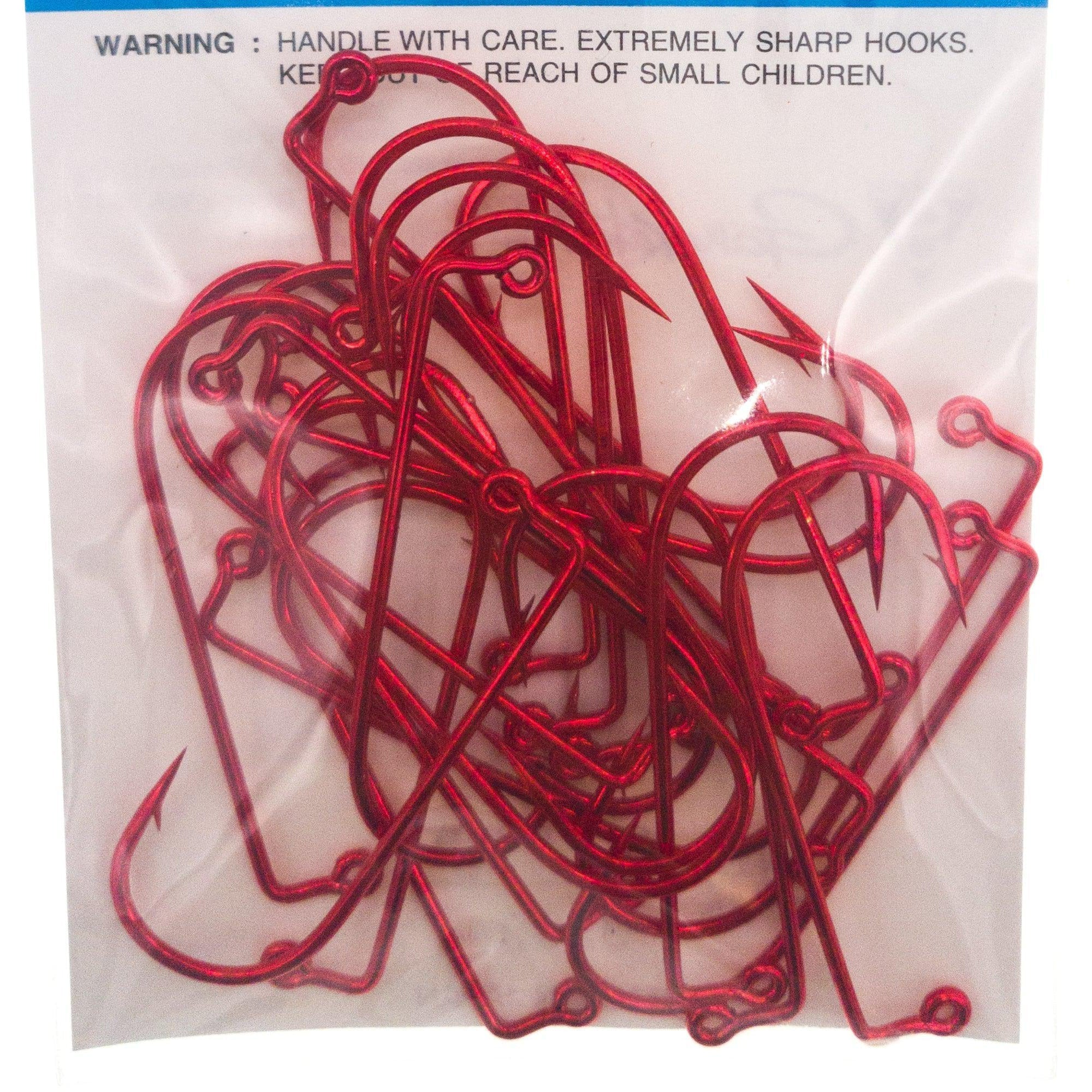 Gamakatsu Jig 90 Degree Heavy Wire Round Bend Hooks Value Pack Red Qty 25